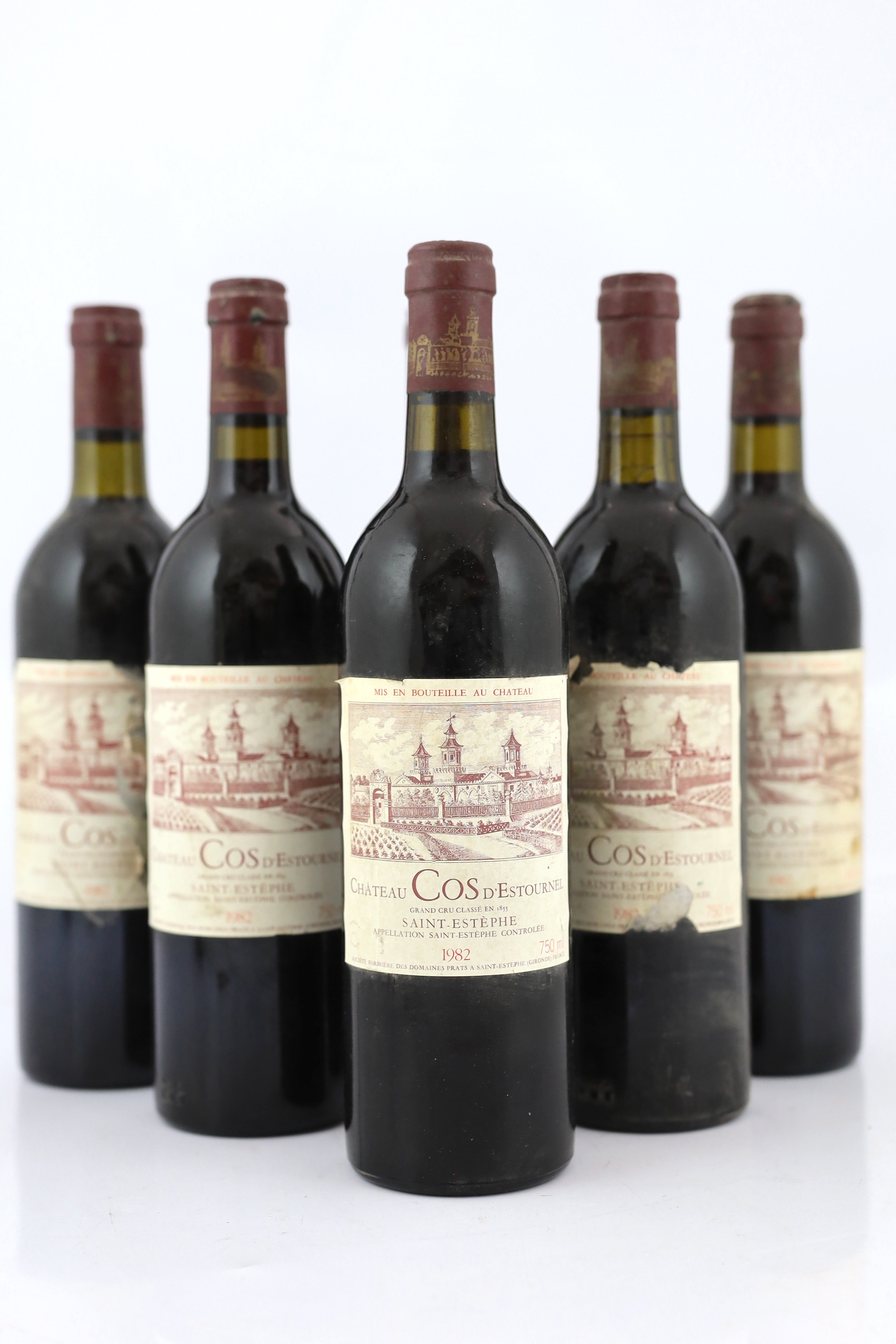 Six bottles of Chateau Cos D'Estournel, Saint Estephe, 1982